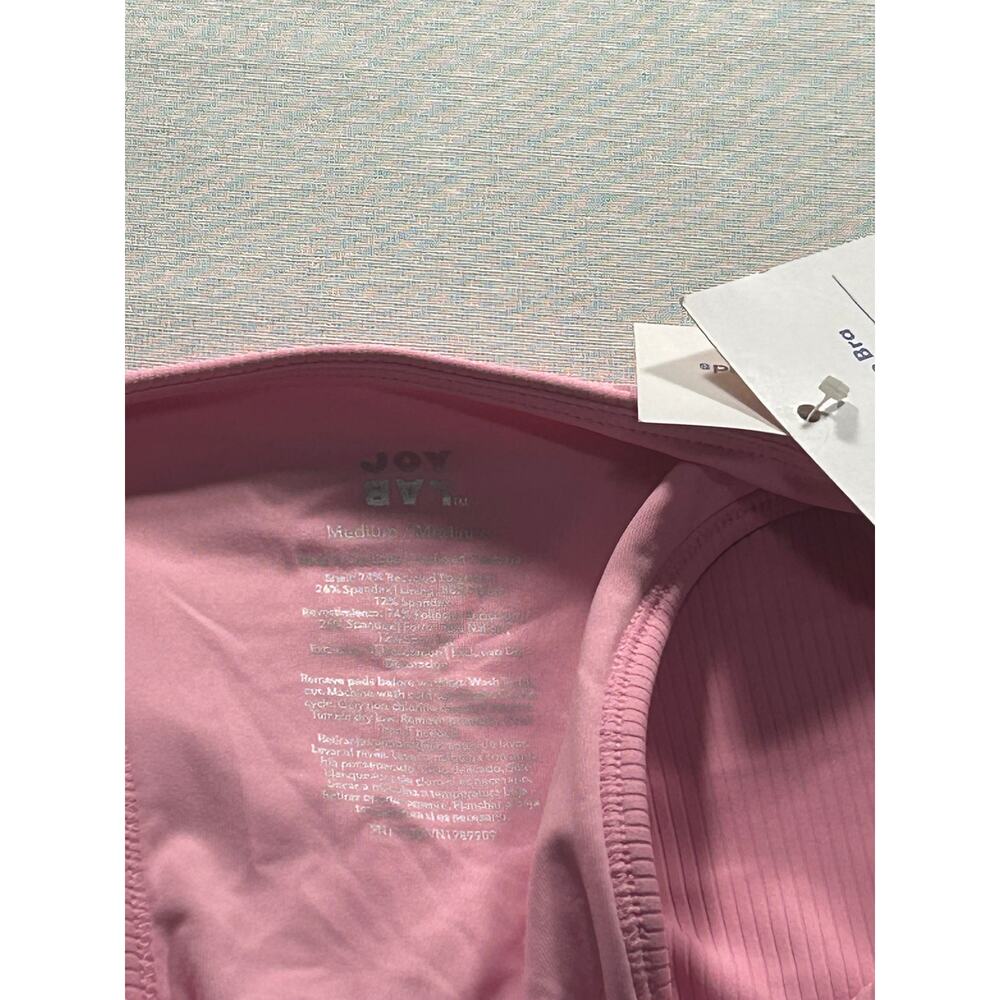 JoyLab Women’s Medium Pink Ribbed Lace Up Cropped Athletic Tank Top NWT - Picture 5 of 5